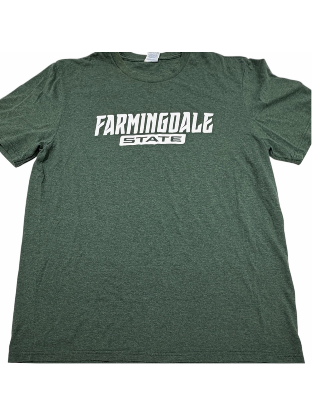 SUNY Farmingdale State College Rams Heathered Green Tee Adult Large Alumni READ